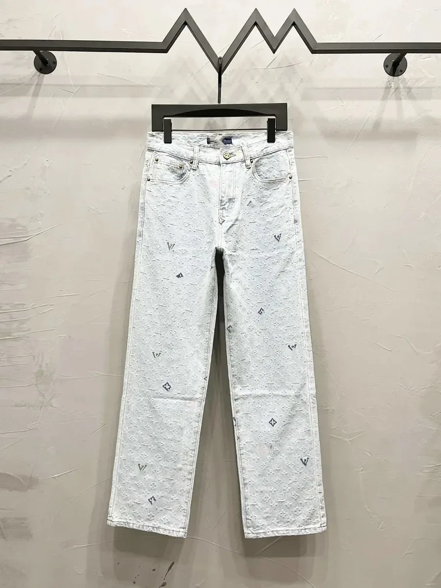 Louis Vuitton Louis Vuitton Monogram Cream Denim Jeans Cream