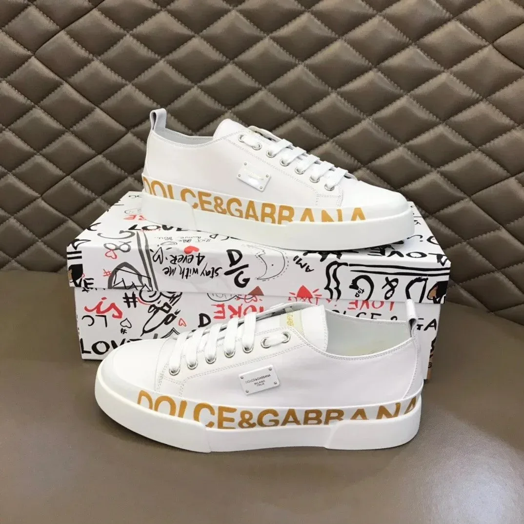 Dolce & Gabbana Dolce & Gabbana DG White/Gold Logo Sneakers White