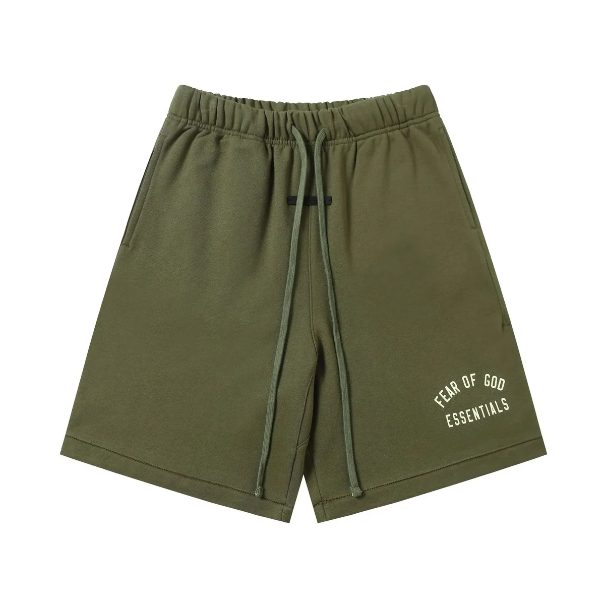 Fear of God Fear of God Essentials Olive Green Shorts Green - 1