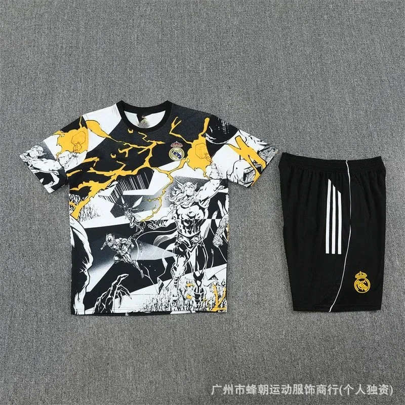 Adidas Adidas Classic Football Real Madrid Jersey Set Yellow/Black Black - 1