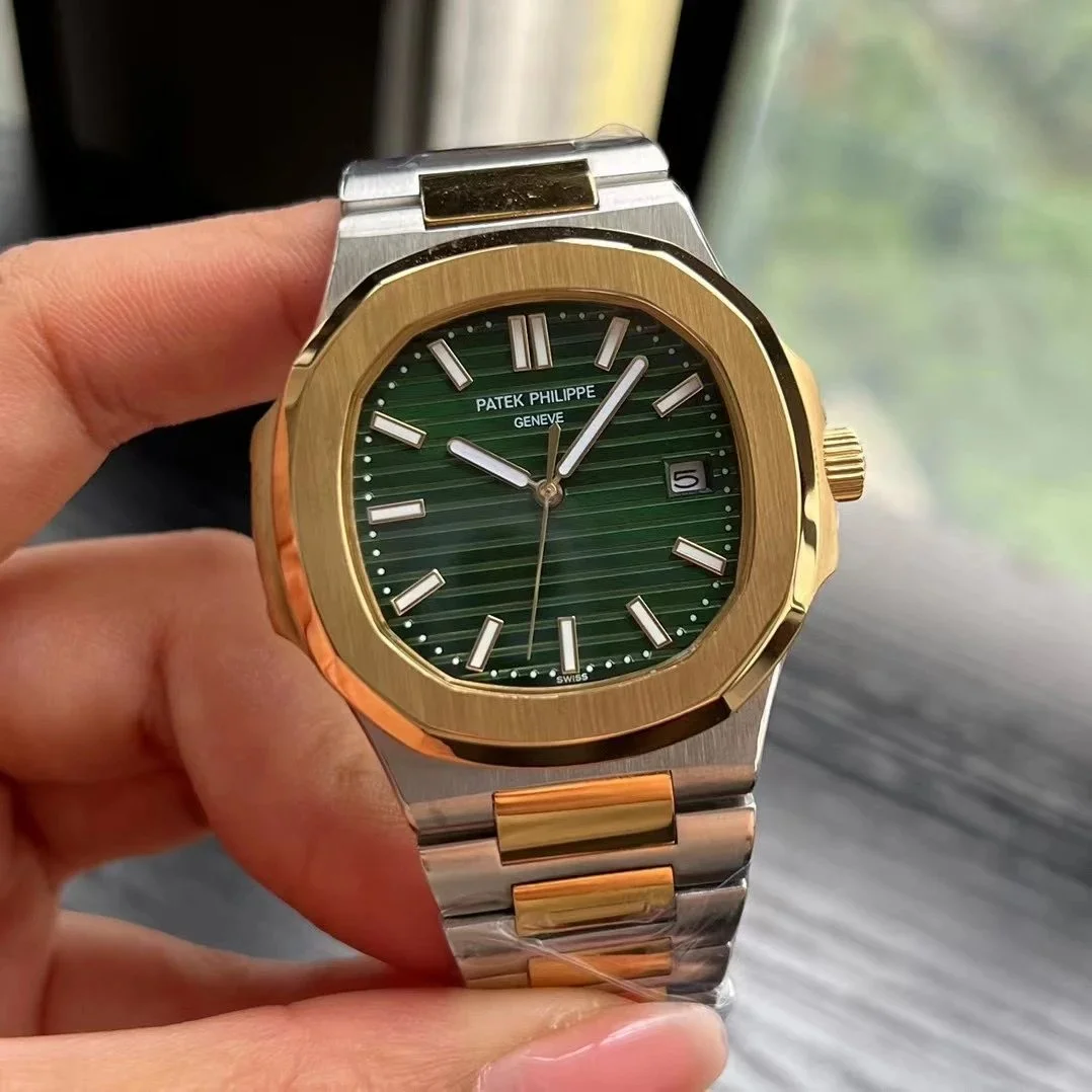 Patek Philippe Patek Philippe Nautilus Green Dial Steel & Gold Watch Gold - 1