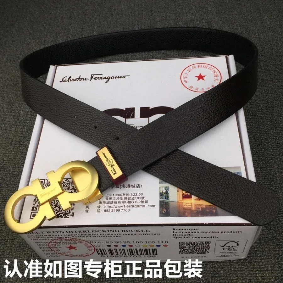 Salvatore Ferragamo Ferragamo Gancini Belt Black Leather Black - 1