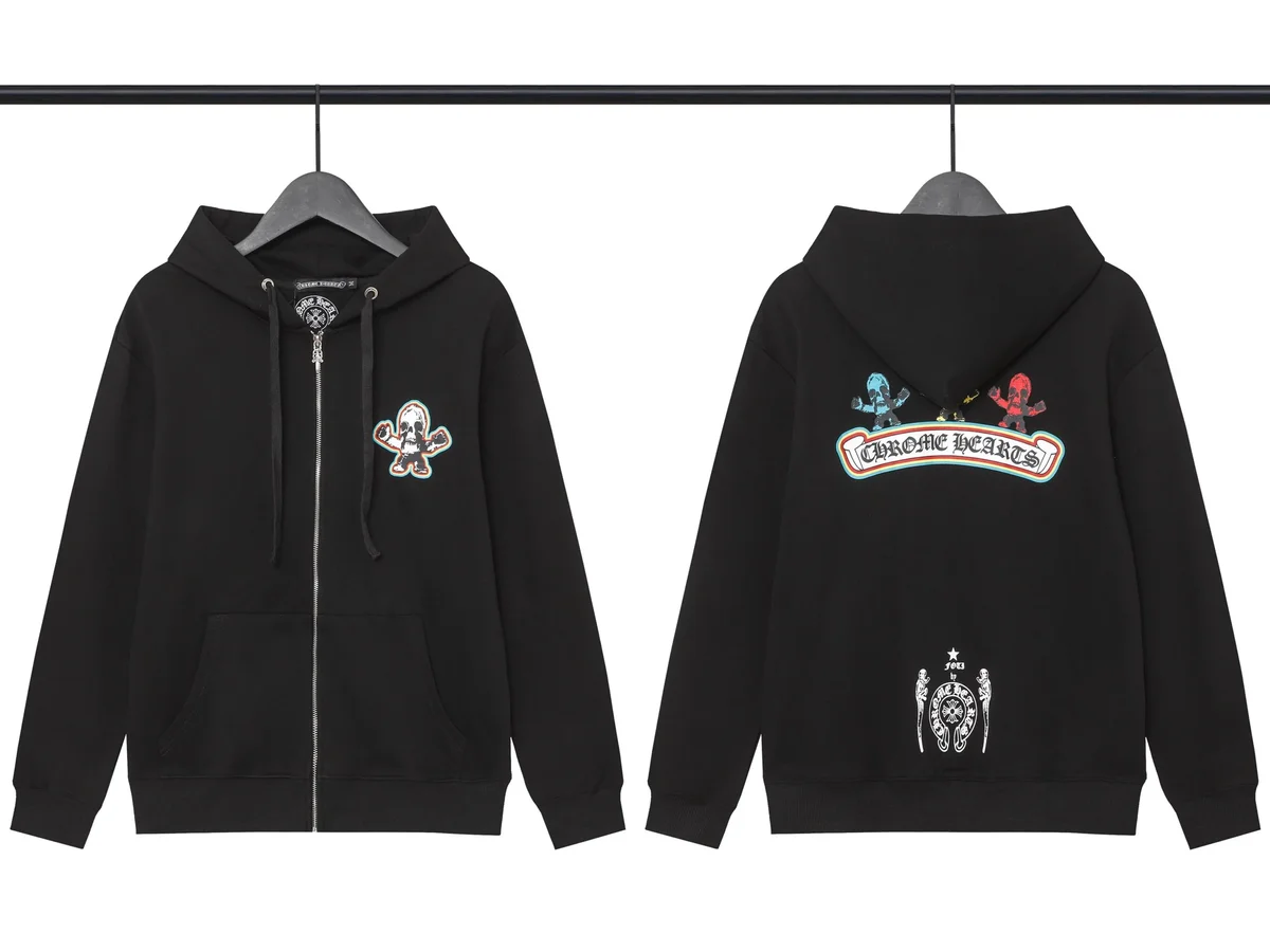 Chrome Hearts Chrome Hearts Zip-Up Hoodie Black Streetwear Black - 1