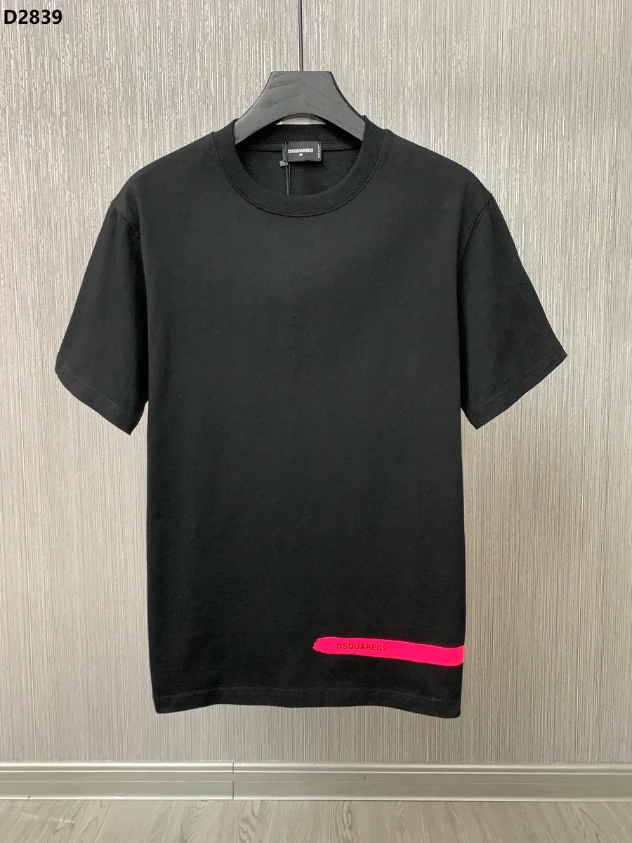 DSQUARED2 DSQUARED2 Black/Pink Logo Stripe T-Shirt Black