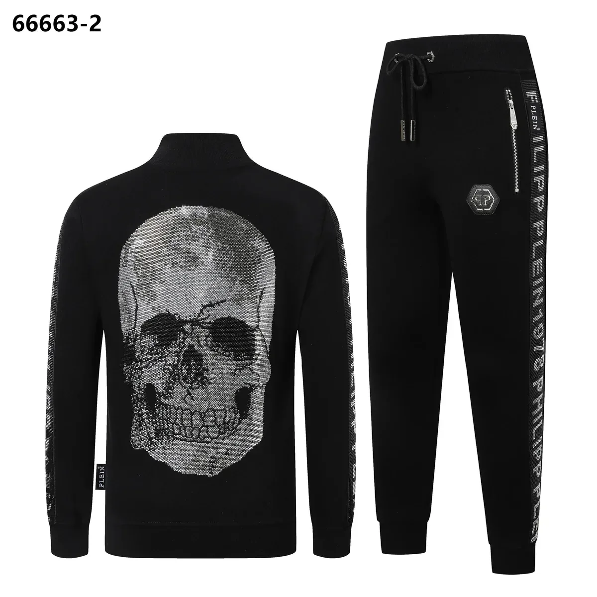 Philipp Plein Philipp Plein Skull Black/Silver Tracksuit Black