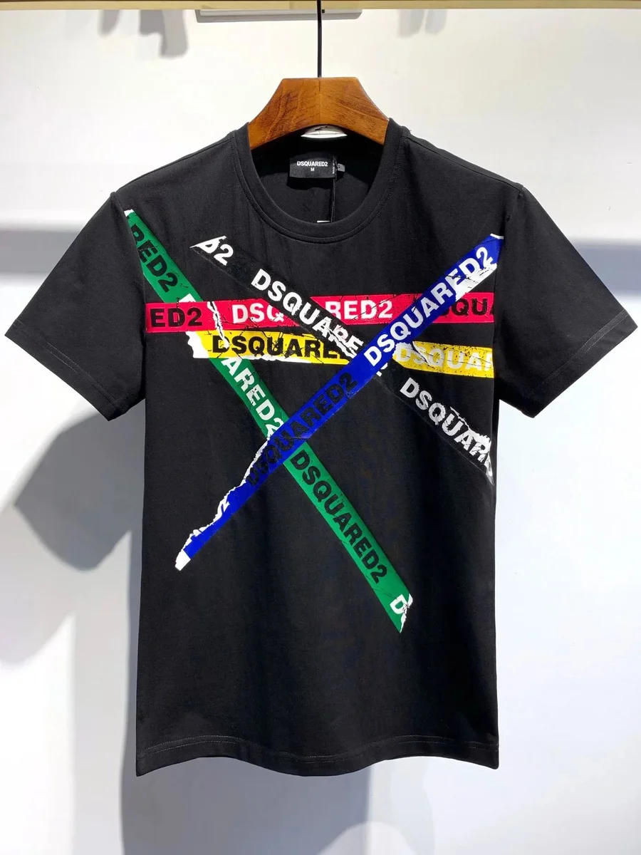 DSQUARED2 DSQUARED2 X-Striped Graphic T-Shirt 821 Black Black - 1