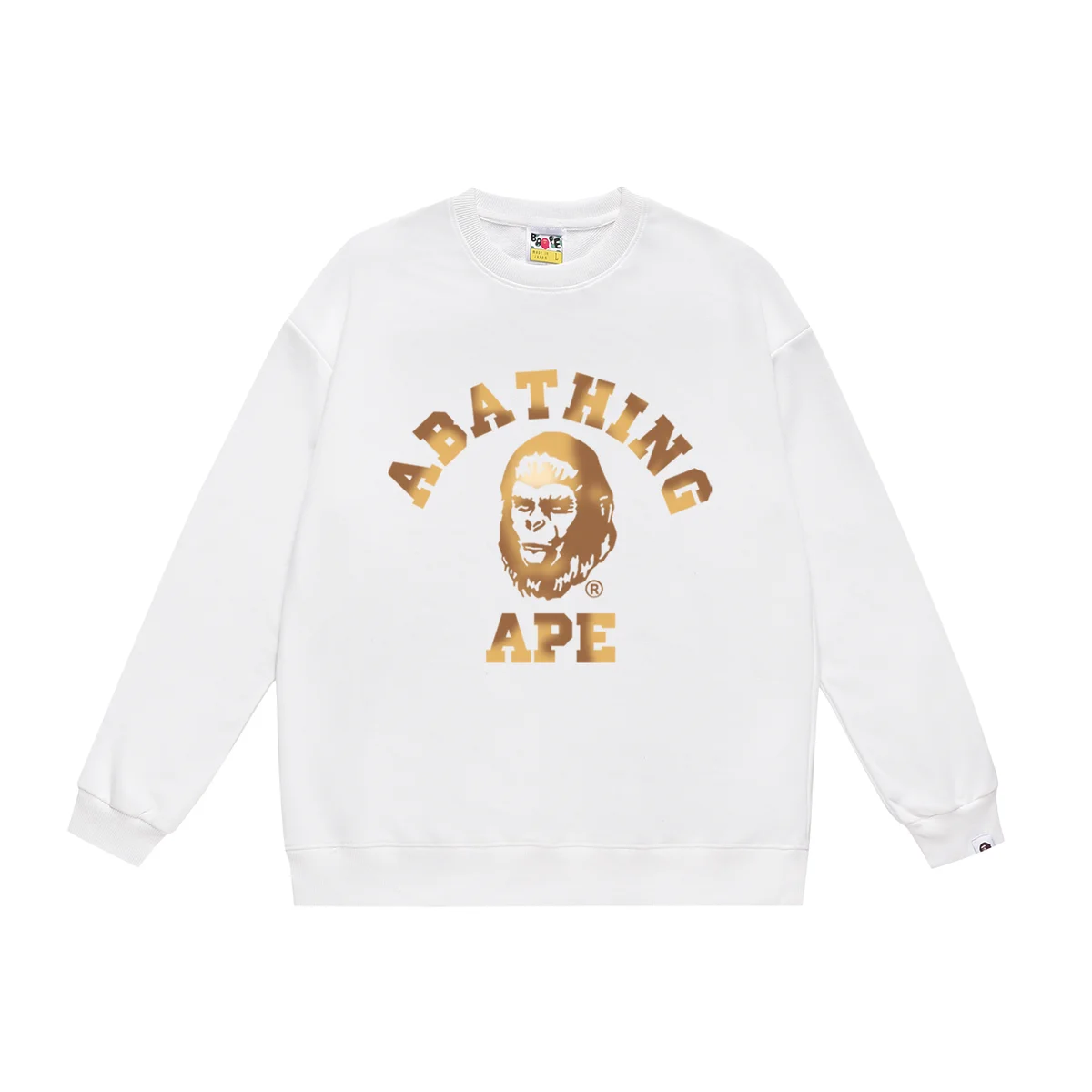 A Bathing Ape A Bathing Ape BAPE STA White Gold Monkey Crewneck Sweatshirt White - 1