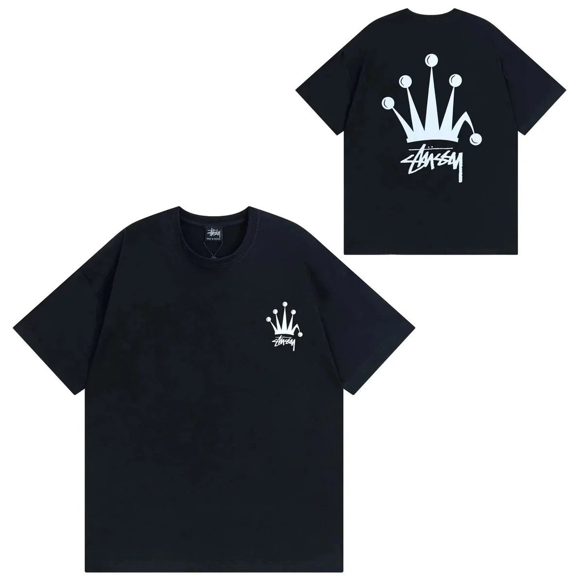 Stussy Stussy Crown T-Shirt Black/White T-Shirts Black - 1