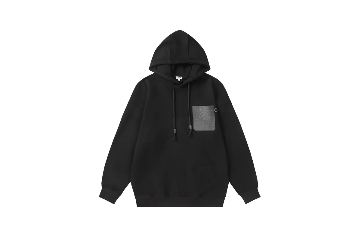 Loewe Loewe Anagram Hoodie Black Cotton Sweatshirt Black - 1