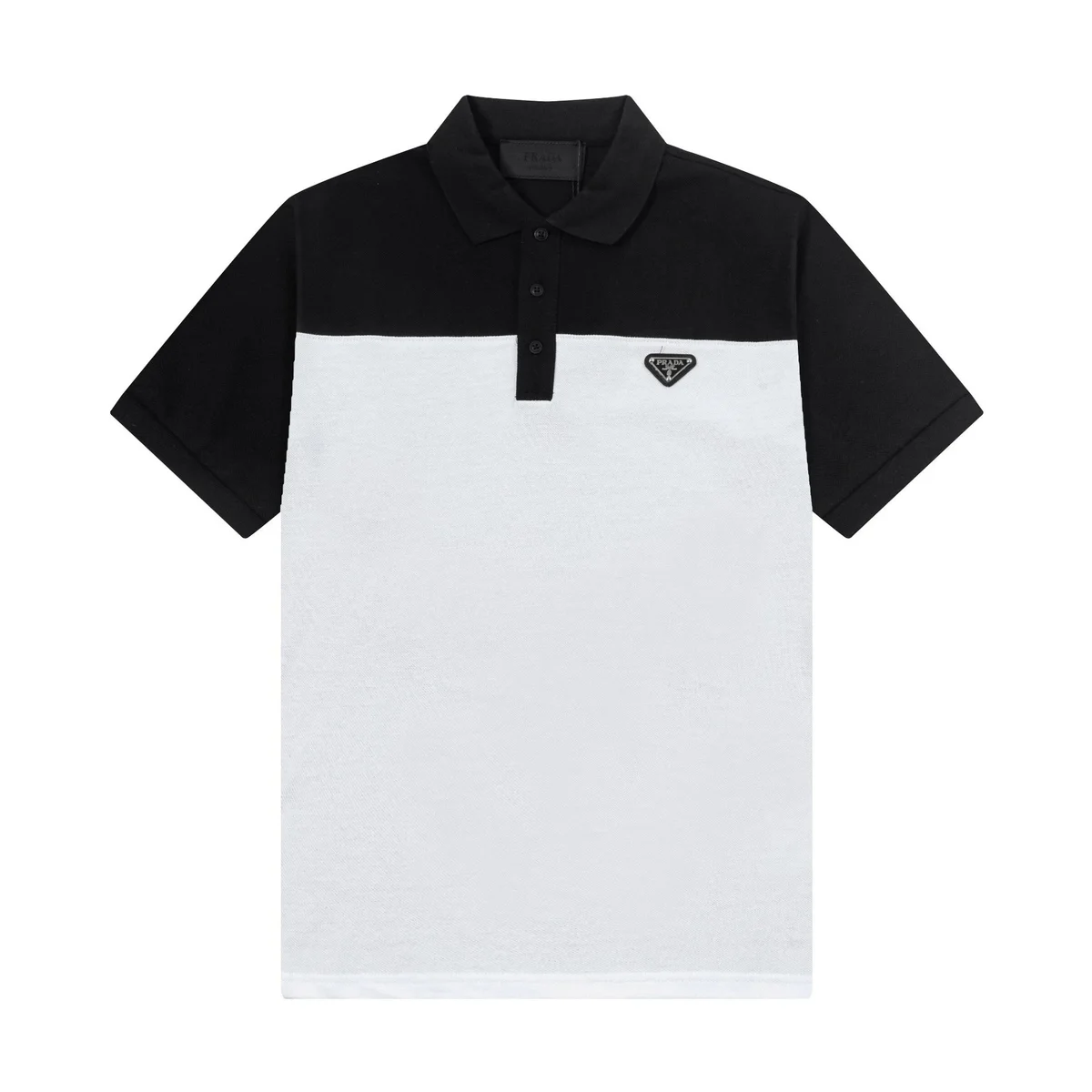 Prada Prada Black & White Contrast Polo Shirt Black - 1