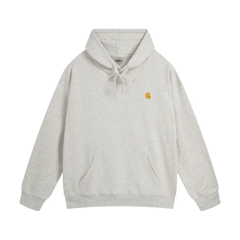 Carhartt Carhartt Hoodie Oatmeal with Gold Logo Sweatshirt Grey - 1