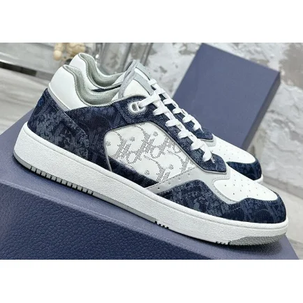 Dior Dior Air Force 1 Monogram Denim Sneakers Blue - 1