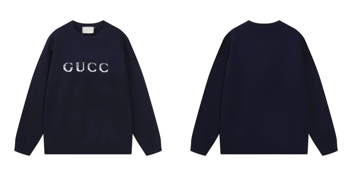 Gucci Gucci Fuzzy Letter Blue Sweater Blue