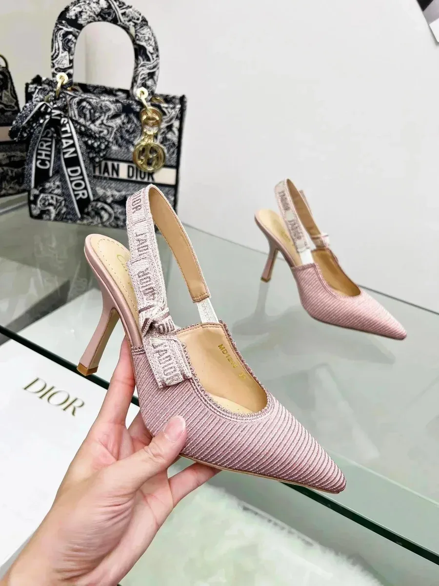Dior Dior Lady Dior Pink Ribbon Heels Pink - 1