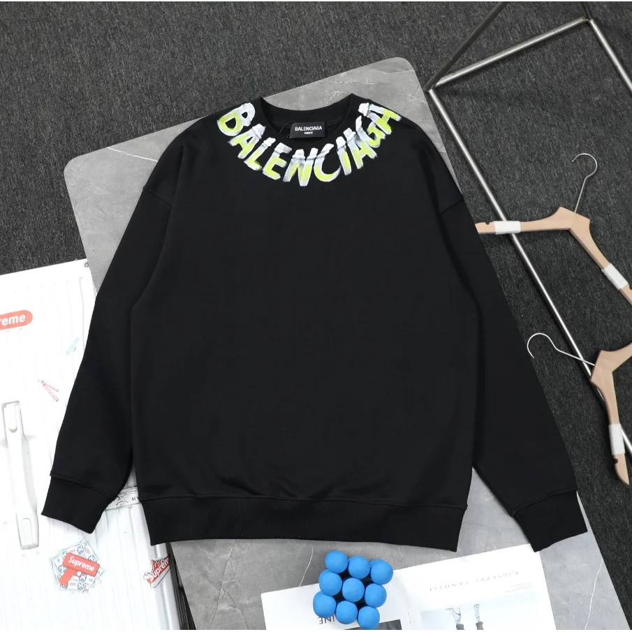 Balenciaga Balenciaga Triple Black Lettered Sweatshirt Black - 1