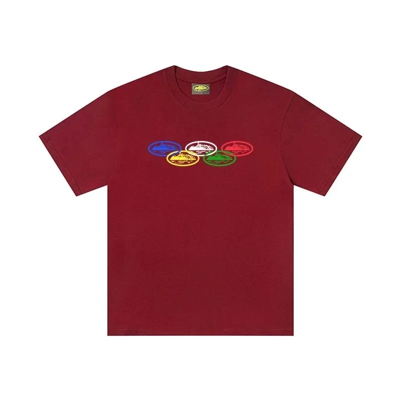Other T-Shirt with Olympic Motif in Burgundy Red - 1
