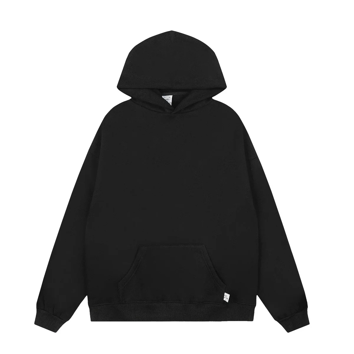 Other Unisex Black Hoodie AK07 Solid Sweatshirt Black - 1