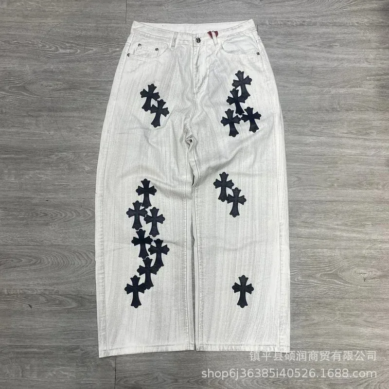 Chrome Hearts Chrome Hearts Cross White/Black Cross Jeans White