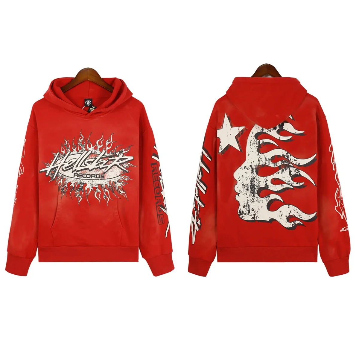 Other Hollister Records Cotton Hoodie Crimson Red Red - 1