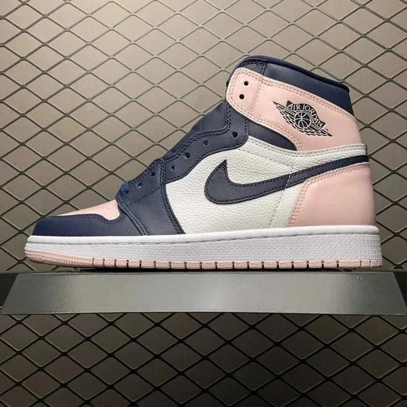Nike Nike Air Jordan 1 High Pure Platinum/Pink Toe Sneakers Pink - 1