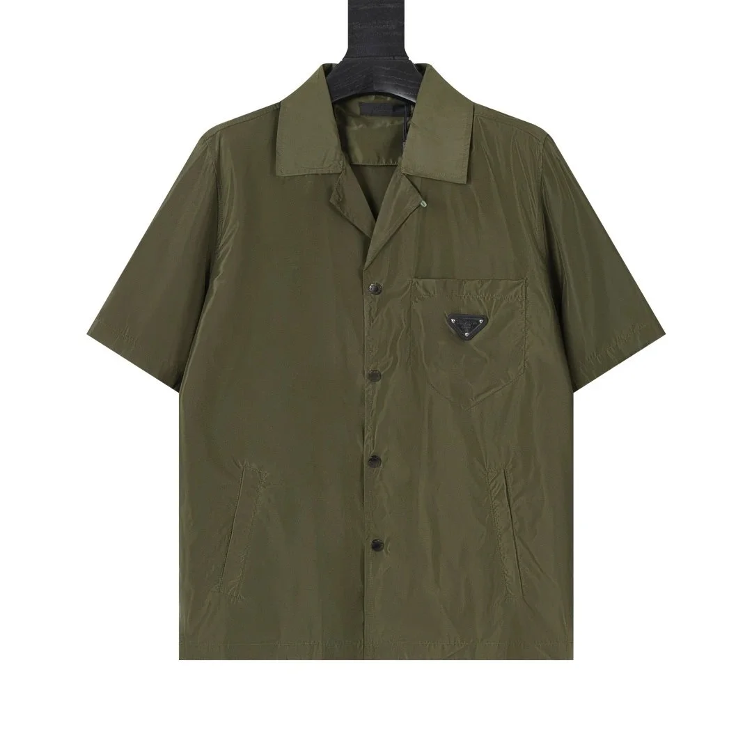 Prada Prada Olive Green Short Sleeve Shirt Green - 1