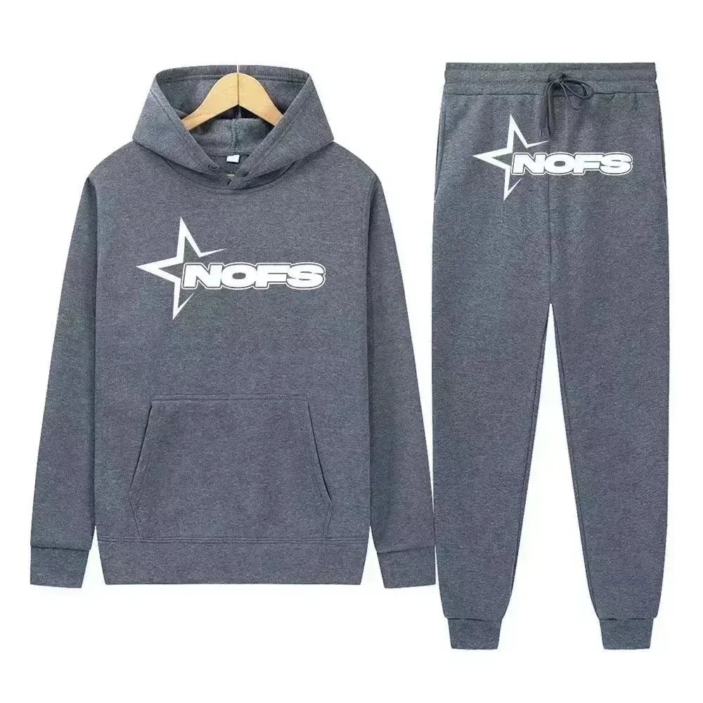 NOFS NOFS Grey NOFS Star Hoodie & Pants Set Grey - 1