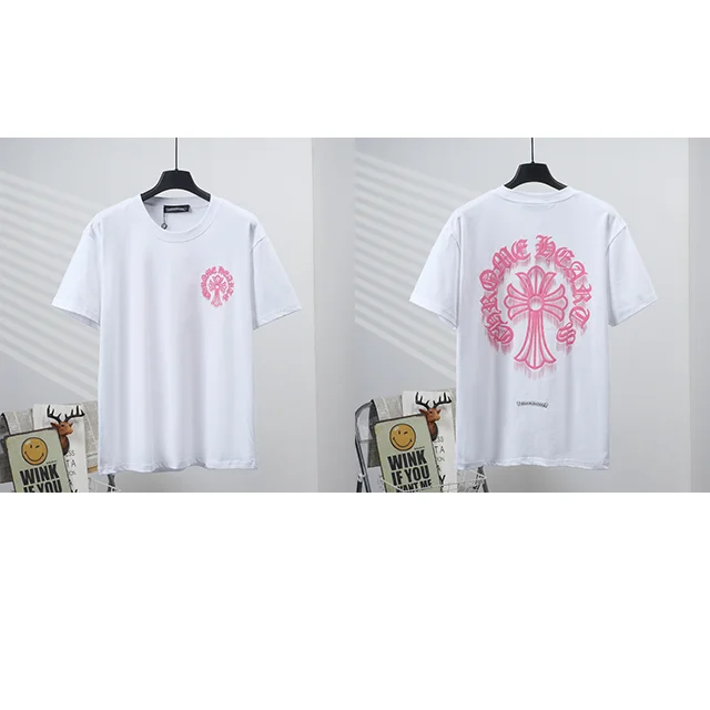 Chrome Hearts Chrome Hearts Cross Pink Graphic T-Shirt White - 1