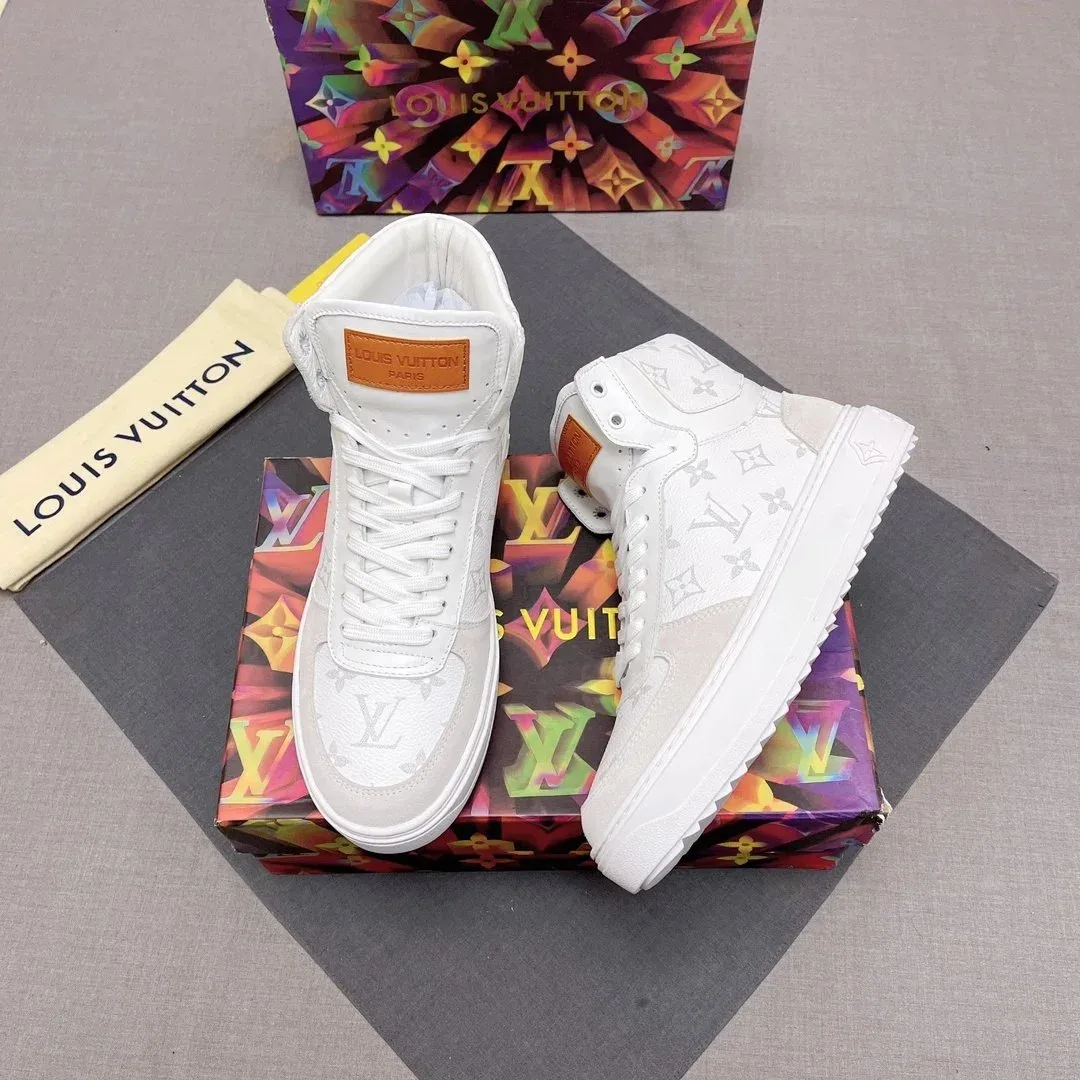 Louis Vuitton Louis Vuitton LV Trainer 05 White Monogram High-Top Sneakers White
