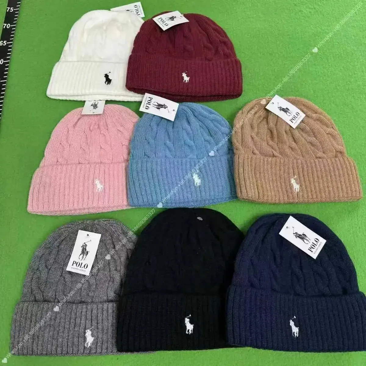 Polo Ralph Lauren Polo Ralph Lauren Cable Knit Beanie Blue Blue - 1