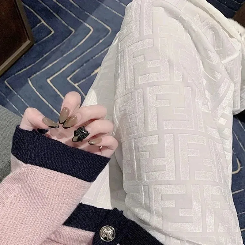 Fendi Fendi Iconic FF Monogram White Trousers White