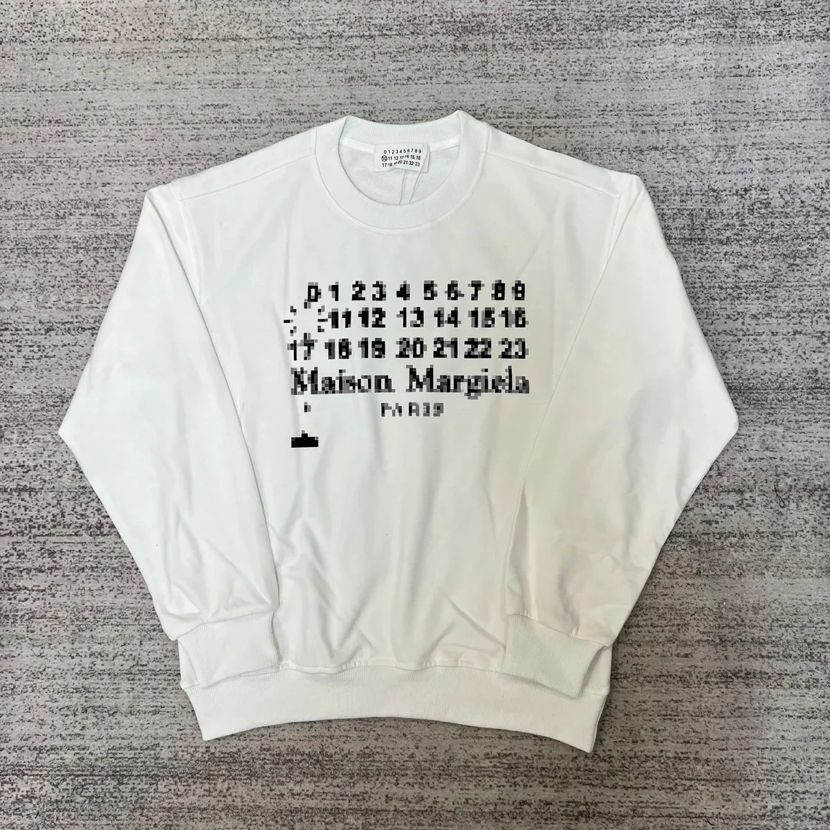 Maison Margiela Maison Margiela Replica White Pixel Art Sweatshirt White