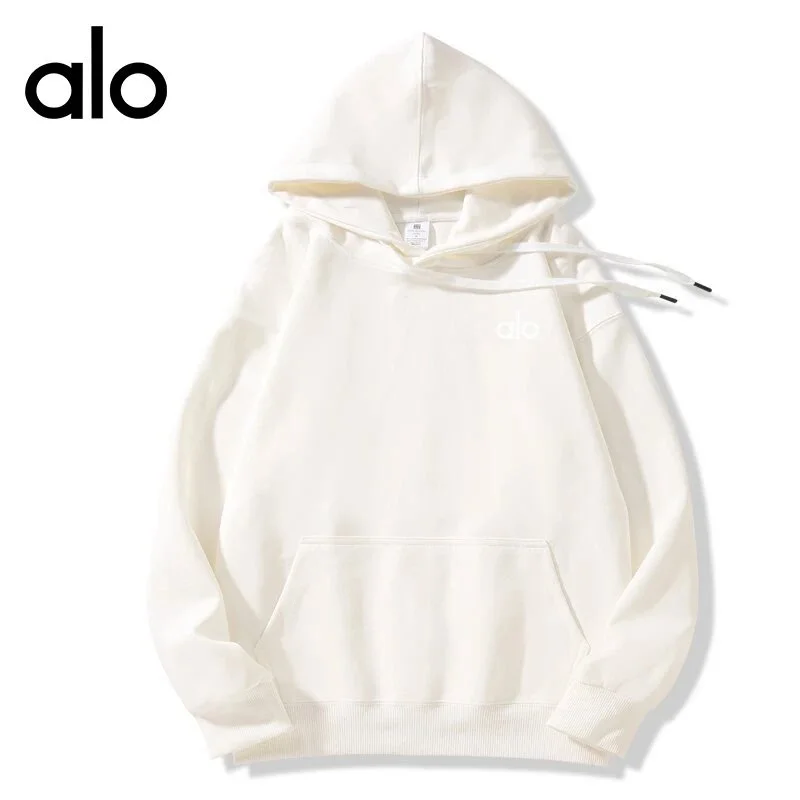 Alo Yoga Alo White Logo Print Hoodie White - 1