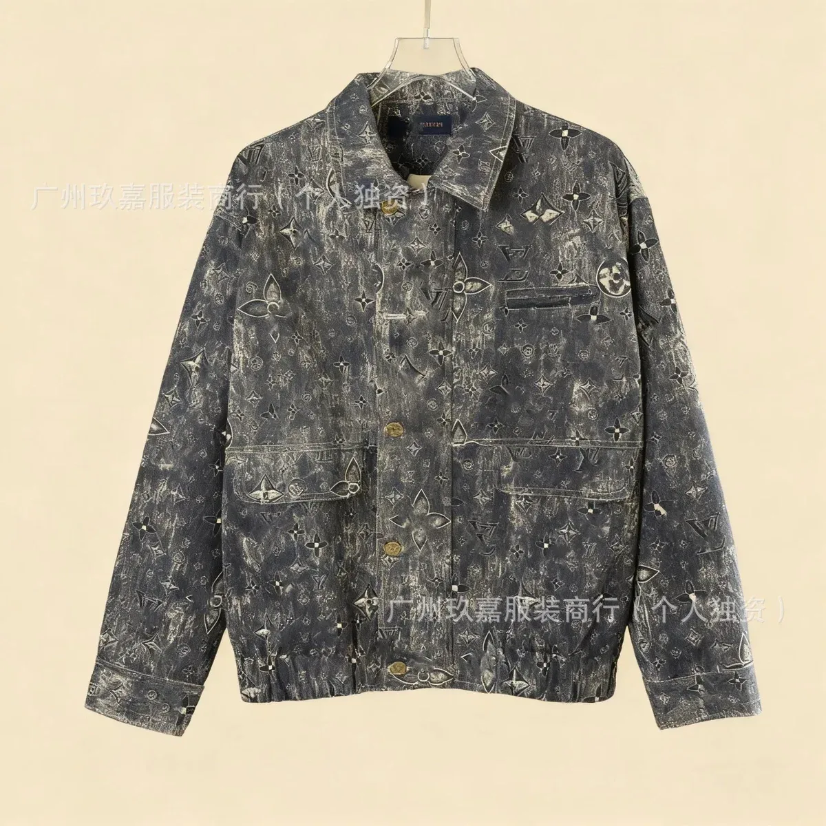 Louis Vuitton Louis Vuitton Monogram Distressed Navy Denim Jacket Navy