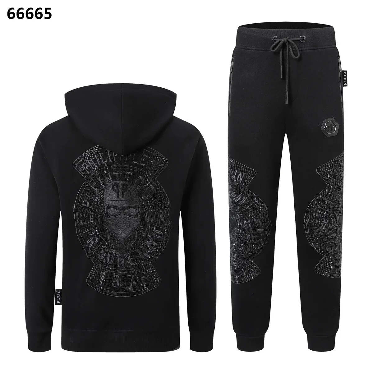 Philipp Plein Philipp Plein Skull All Black Tracksuit Black