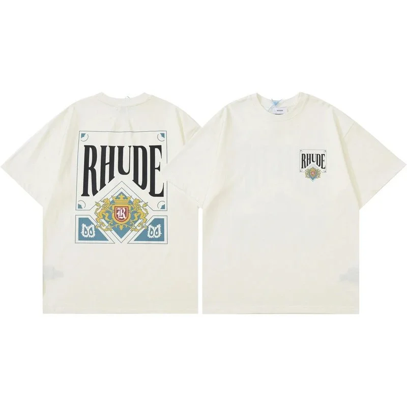 Rhude Rhude White Poker Print T-Shirt White - 1