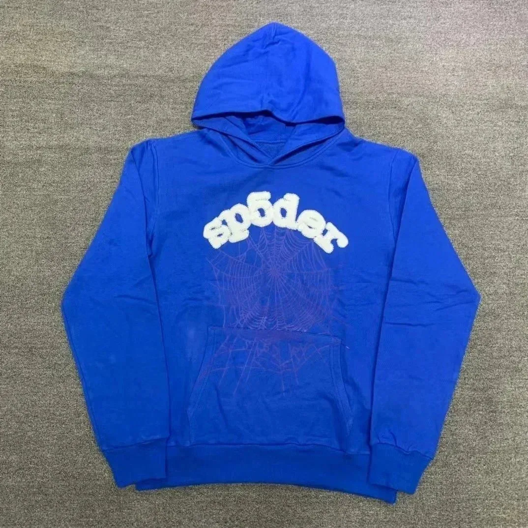 SP5DER SP5DER Blue Spiderweb Hoodie Blue