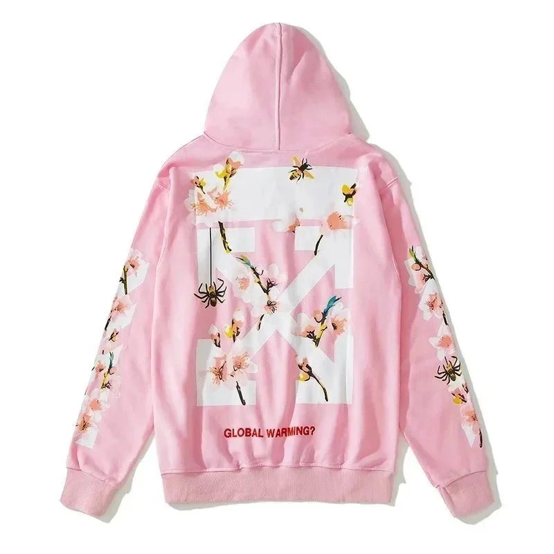 Off-White Off-White Pink Floral Hoodie 'OFF-01' Pink - 1