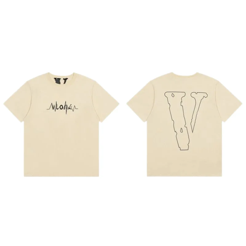 VLONE VLONE V Logo T-Shirt Beige Solid T-Shirt Beige - 1