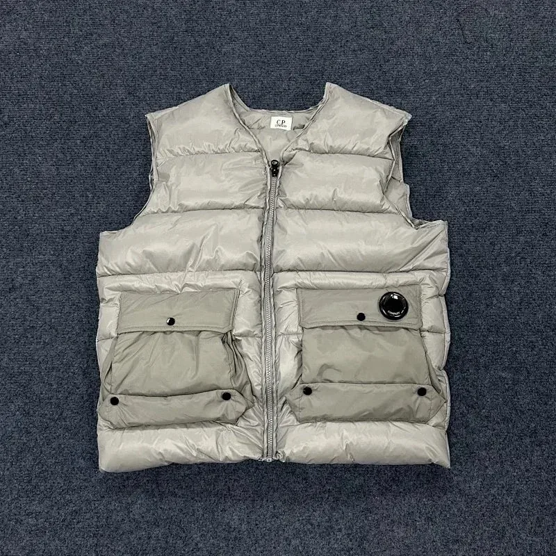 CP Company CP Company Goggle Light Grey Puffer Vest Grey - 1