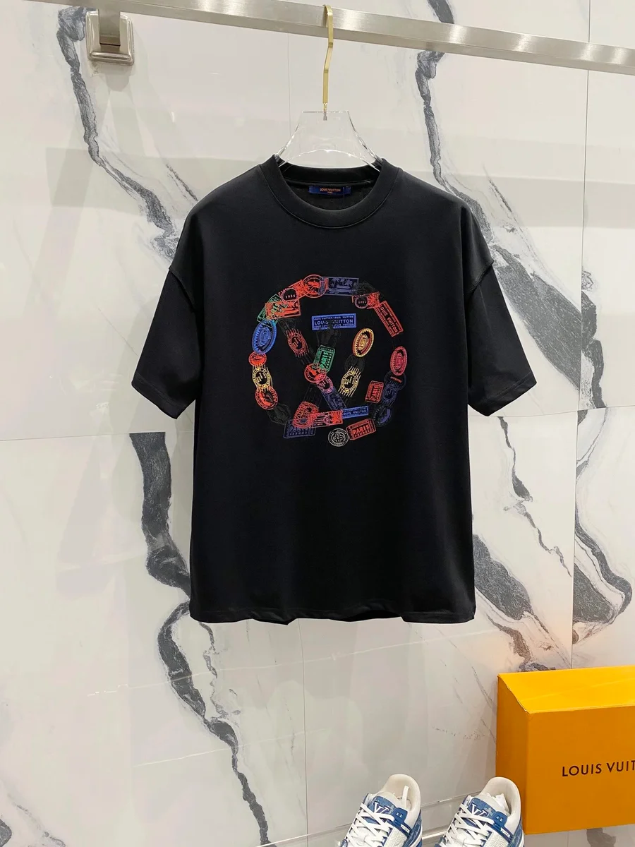 Louis Vuitton Louis Vuitton Black Multicolor Logo T-Shirt Black