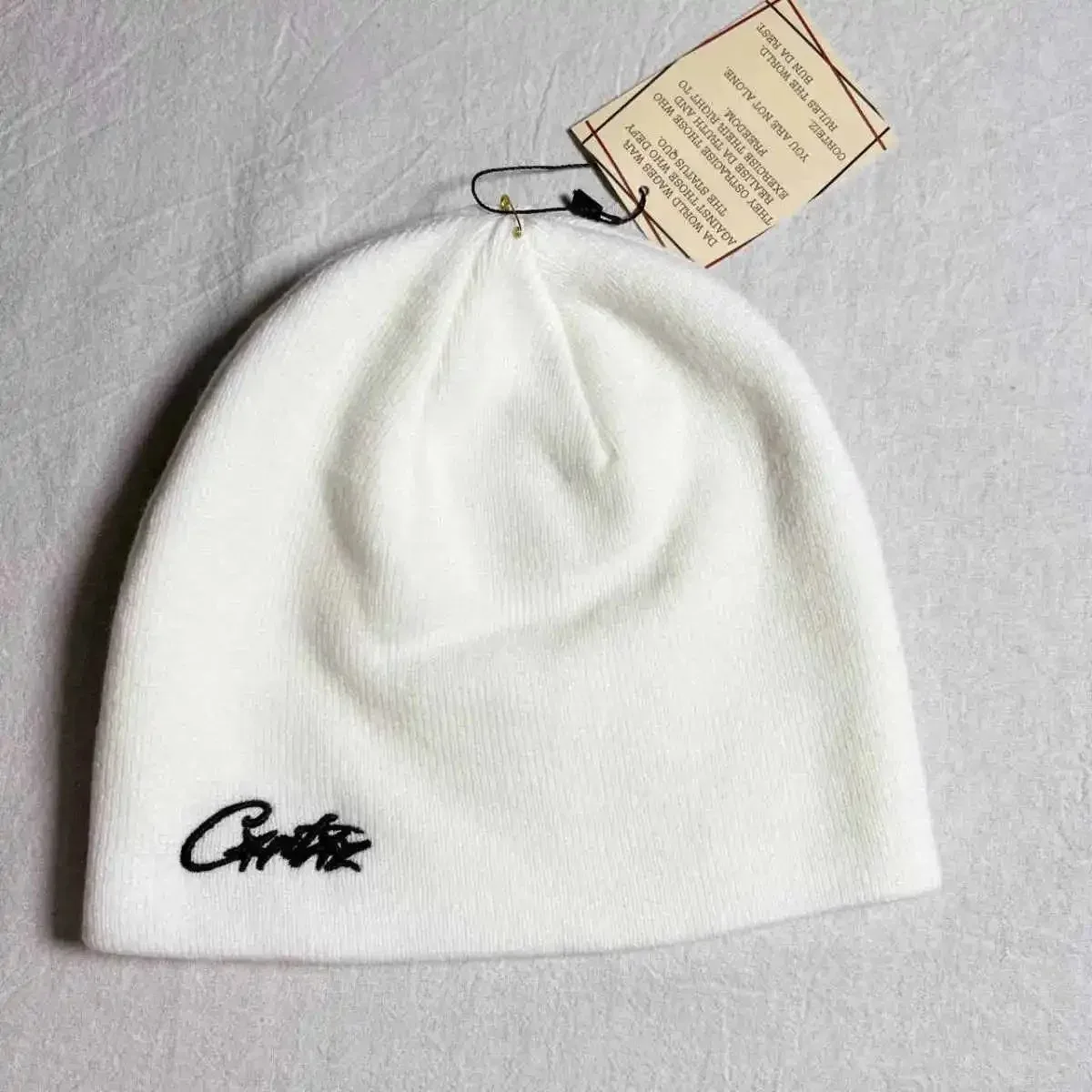 Other Beanie White Solid Headwear White - 1