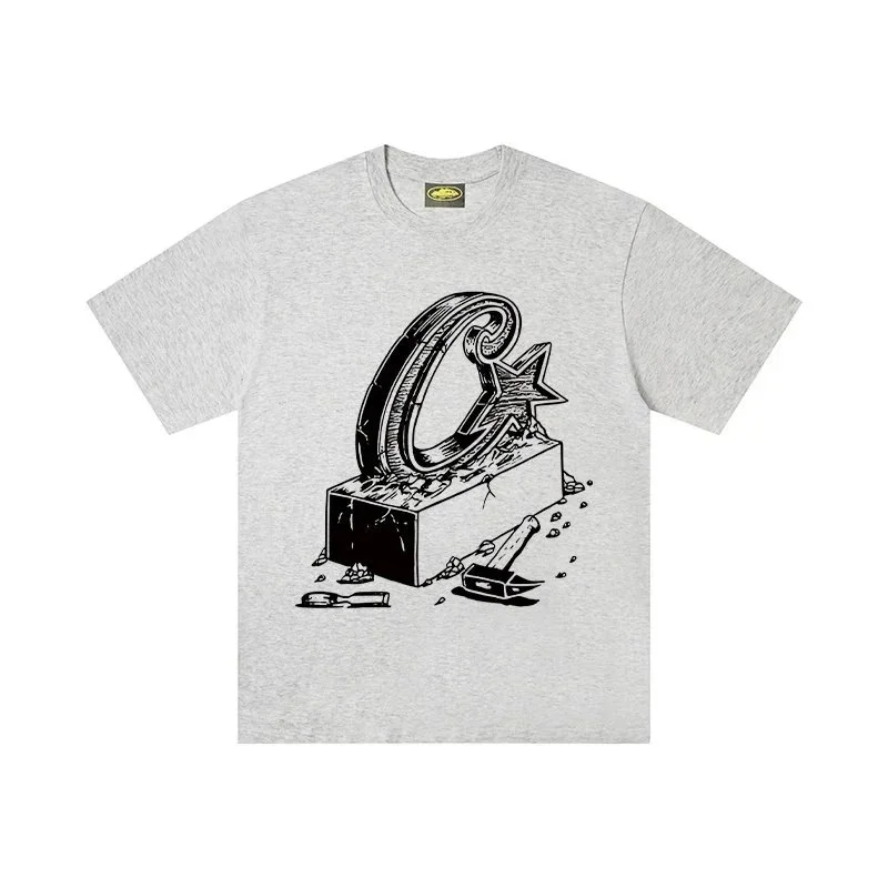 Other Unisex Grey Graphic T-Shirt with Bold Illustration Grey - 1