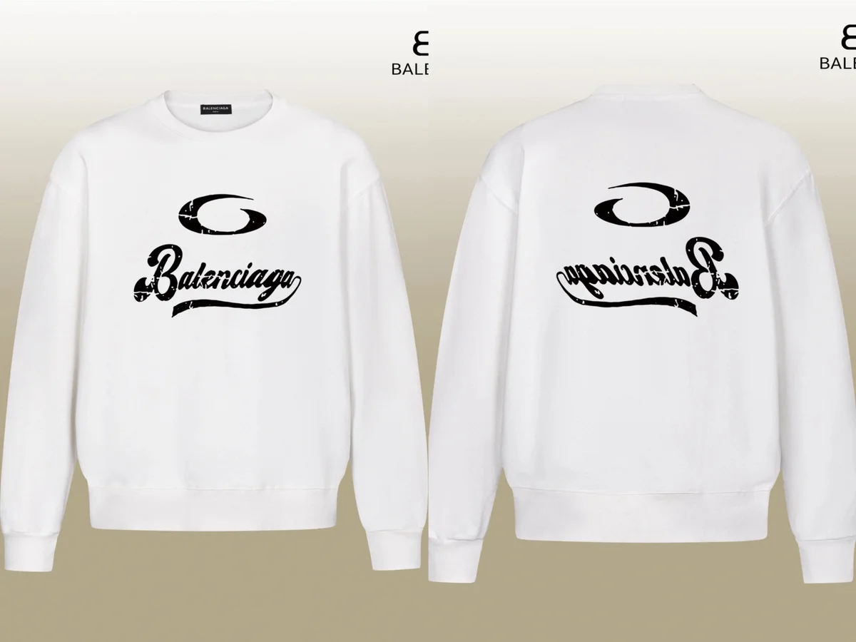 Balenciaga Balenciaga White Distressed Logo Crewneck Sweatshirt White - 1
