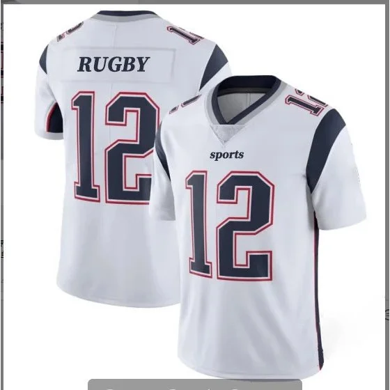 Nike Nike Rugby Jersey White Navy Blue Men's Sports Shirt White - 1