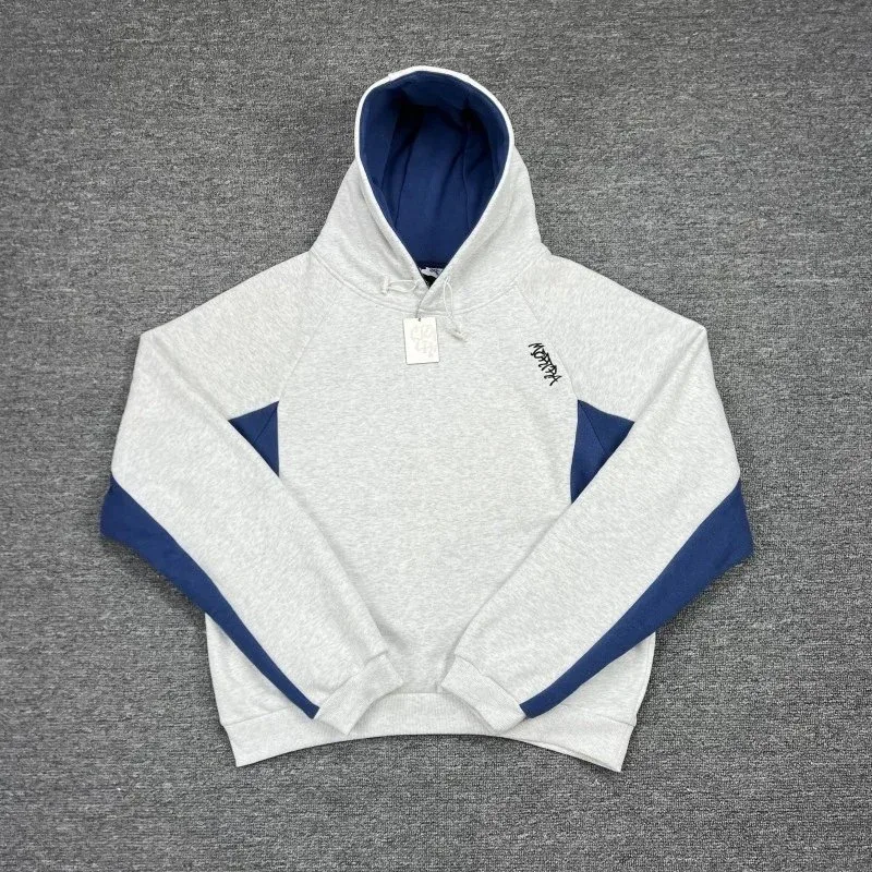 Other Unisex Grey & Navy Hoodie Sweatshirt Grey - 1