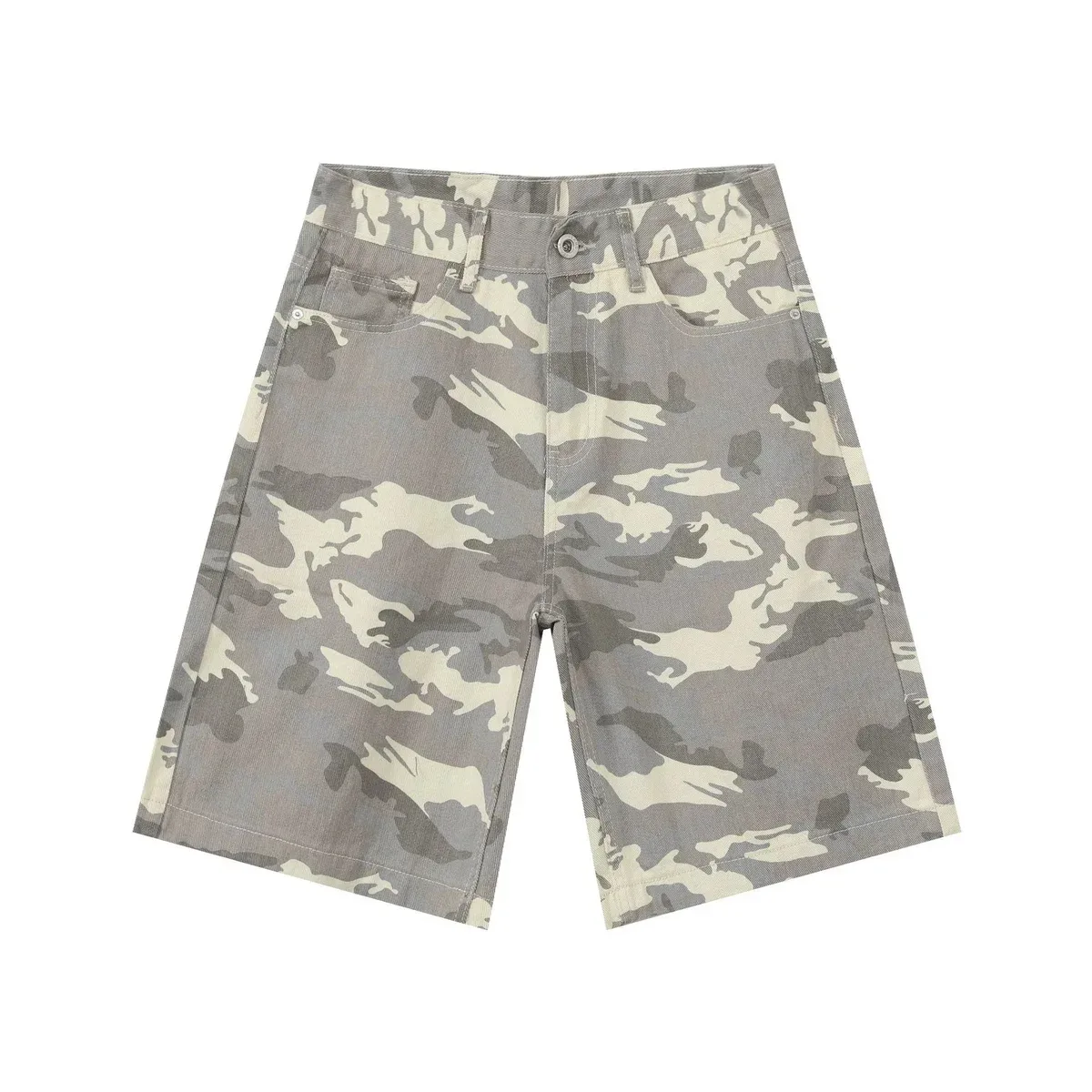 Other Camo Print Denim Shorts Light Camouflage Casual Multicolor - 1