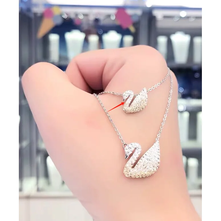 Swarovski Swarovski Dazzling Swans Clear Crystal Necklace Silver - 1