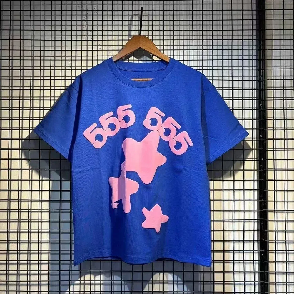 Other Blue 555 Star Print T-Shirt Blue - 1