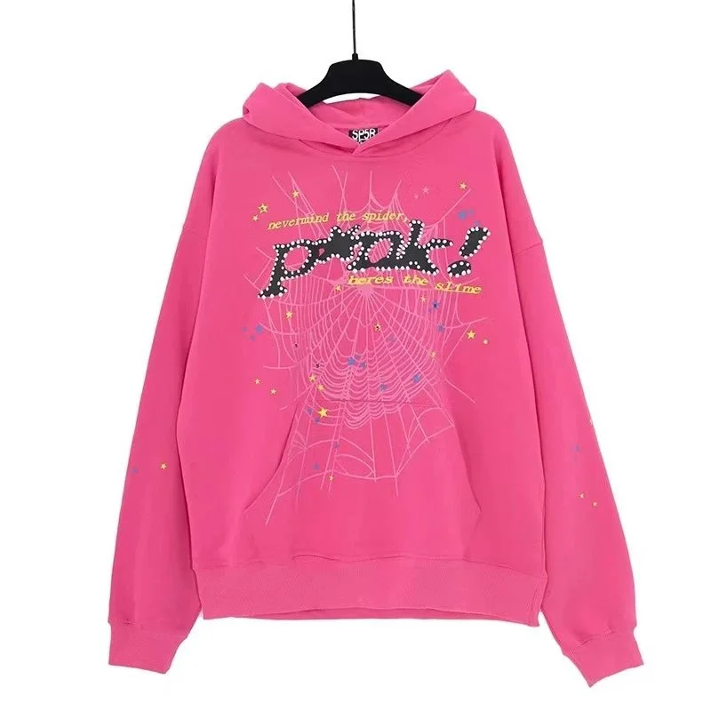 Other 912 Pink Spiderweb Graphic Hoodie Pink - 1