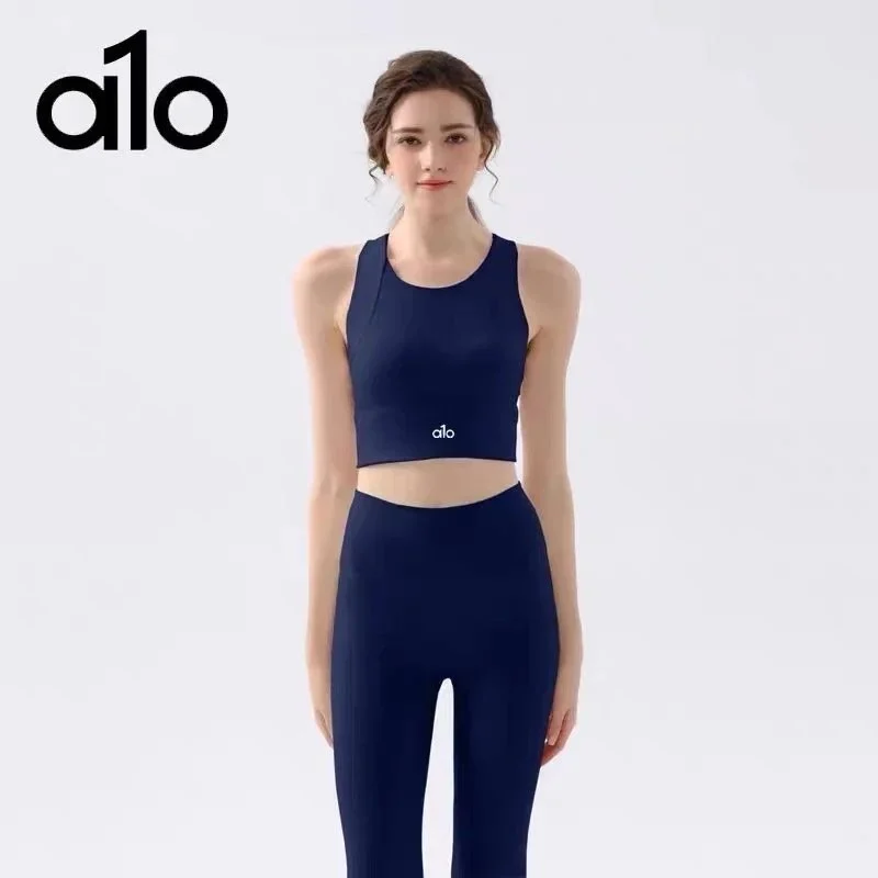 Alo Yoga Alo Navy Blue Set Casual Sports Wear Navy - 1